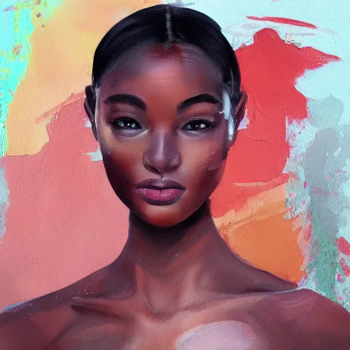 Image similar to a messy painting using all known skin tones. Trending on Artstation.