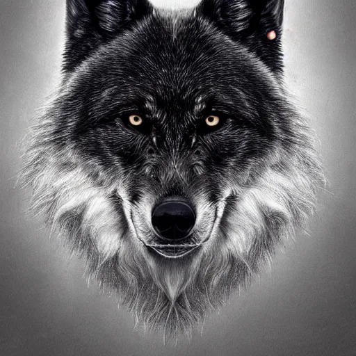 Image similar to black wolf portrait, ultra realistic illustration, intricate, elegant, highly detailed, digital painting, artstation