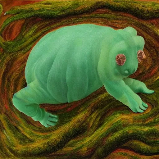 Image similar to A tardigrade-moss-piglet !dream Zach Galianifakis painting by Thomas-Montacellinio