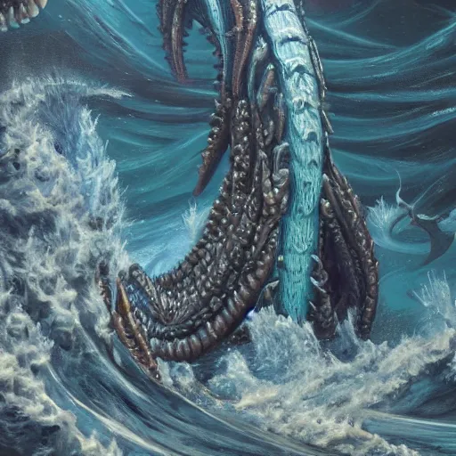 Image similar to leviathan, 8k, trending on artstation, high detail, oil painting