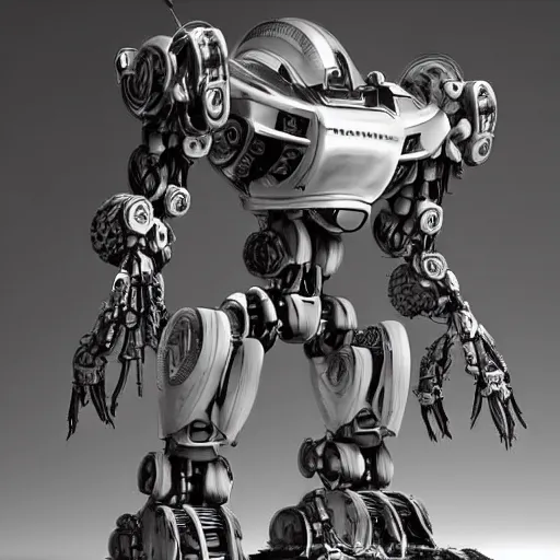 Prompt: a mecha robot vetus architectus romanus designatur. fantastica humanoideus structurae virium roboticae per visum inpendet. ultimus golem