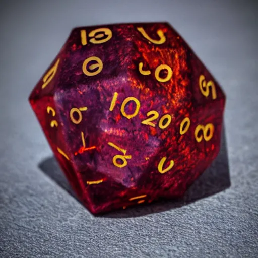 Image similar to a fuzzy d 2 0, realistic photography, high detailed