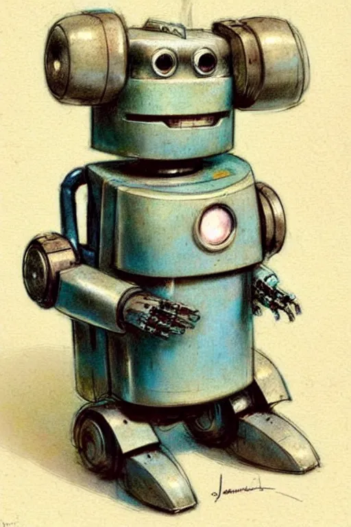 Prompt: (((((1950s robot pet . muted colors.))))) by Jean-Baptiste Monge !!!!!!!!!!!!!!!!!!!!!!!!!!!