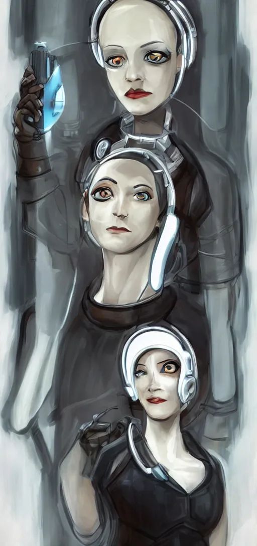 Image similar to glados from portal as a human