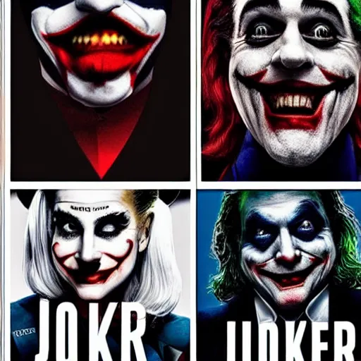 Image similar to joker movie poster, with lady gaga as harley quinn and joaquin phoenix as joker, at joker stairs