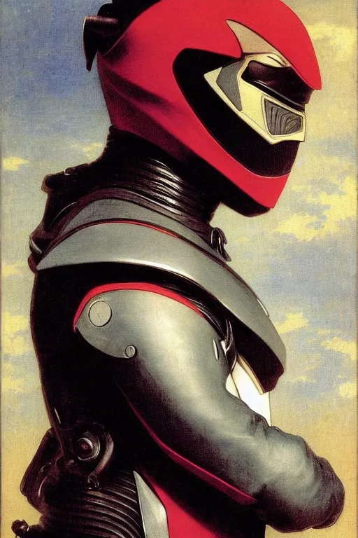 Image similar to portrait of a kamen rider rx, majestic, solemn, by bouguereau