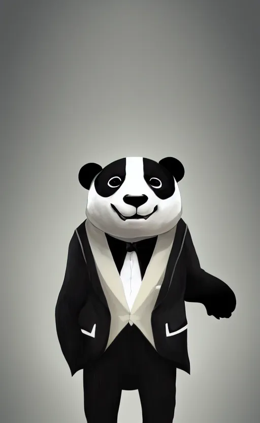 Image similar to a panda, dressed in a suit, elegant, highly detailed, digital painting, artstation, concept art, smooth, sharp focus, illustration, 8 k