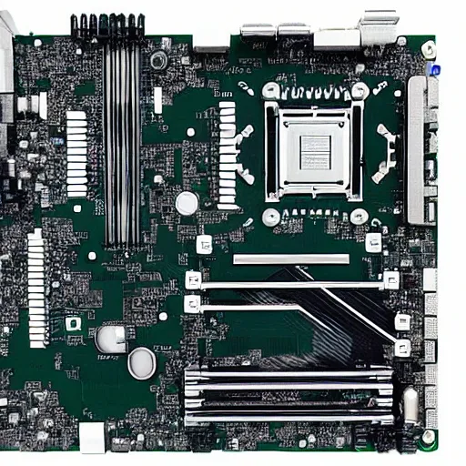 Prompt: complex motherboard