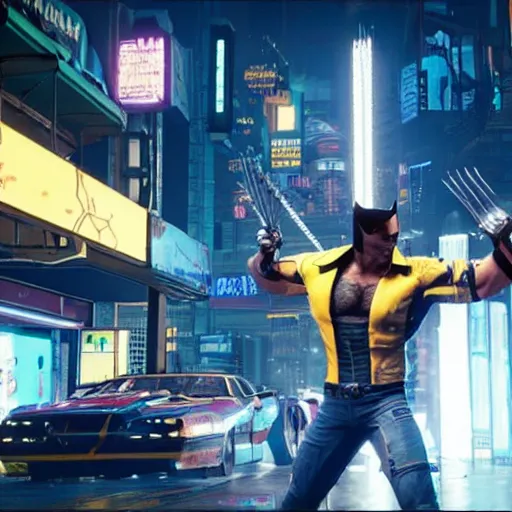 Image similar to wolverine in cyberpunk 2 0 7 7, in game screenshot