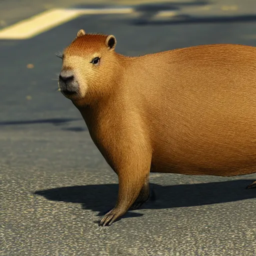 Prompt: capybara in GTA V