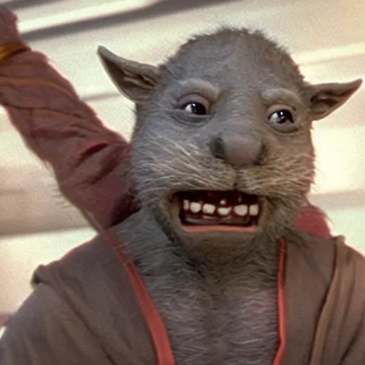 Image similar to a film still of master splinter during his training to become a jedi realistic, detailed