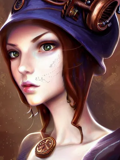 Prompt: steampunk girl, portrait, digital painting, elegant, beautiful, highly detailed, artstation, concept art