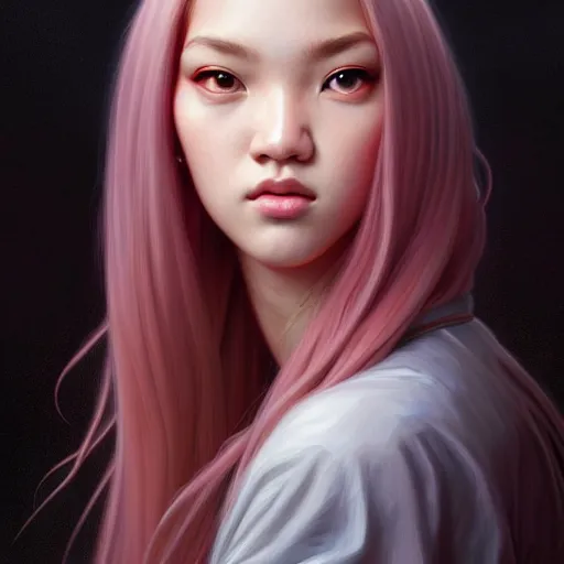 Image similar to portrait of jossi of blackpink, highly detailed, digital painting, smooth, sharp focus, illustration, ultra realistic, 8 k, art by artgerm and greg rutkowski and alphonse mucha