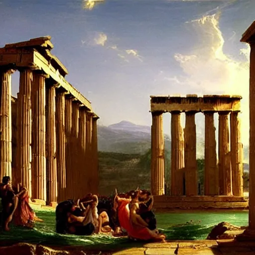 Image similar to ancient greece by thomas cole