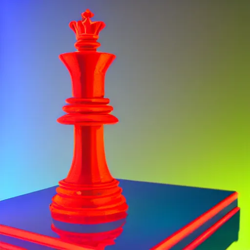 Image similar to a queen chess piece 3 d neon art, 8 k resolution