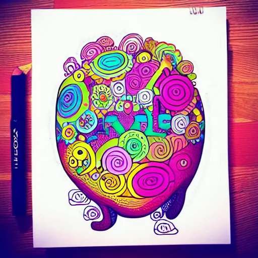 Image similar to colorful kerby rosanes style art, doodle, colorful doodles, artstation, dribbble, pinterest, white background