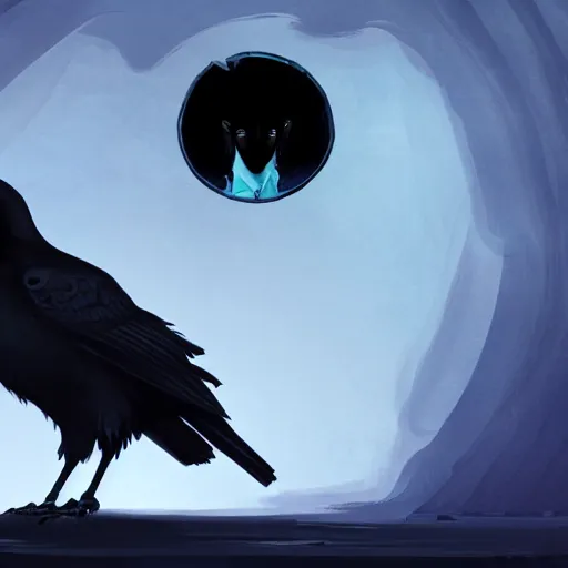 Image similar to Edgar Allan Poe as The Raven, a haunting being that is part man and part bird, ambient lighting, 4k, anime key visual, lois van baarle, ilya kuvshinov, rossdraws, artstation