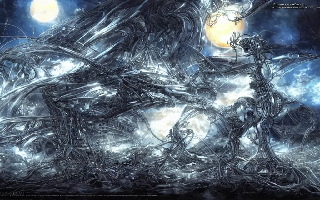 Prompt: complex alien technology that can harness the power of the sun, used to generate energy for an entire planet by luis royo and steve henderson, style of anime