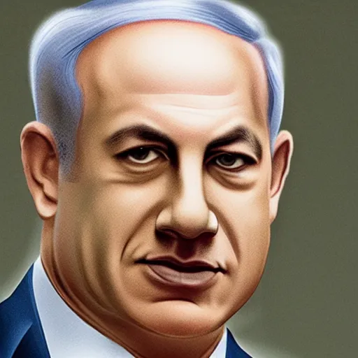 Image similar to portrait of benjamin netanyahu, dithering