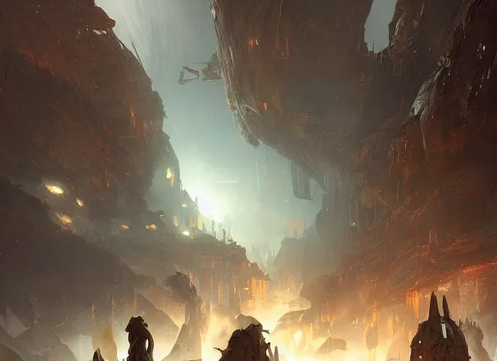 Image similar to sci-fi fantasy scene, Goddess's surveying defeated foes, volumetric lighting, digital painting, highly detailed, artstation, sharp focus, illustration, concept art, ruan jia, steve mccurry, amazing composition