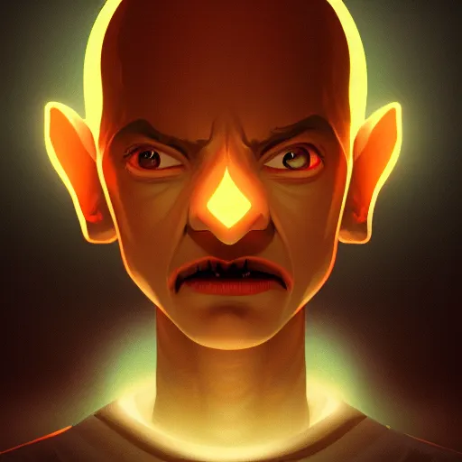 Prompt: portrait of hip hop nosferatu, led lights, mattepainting concept blizzard pixar maya engine on stylized background splash comics global illumination lighting artstation lois van baarle, ilya kuvshinov, rossdraws