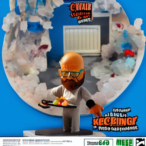 Image similar to werner karl heisenberg cooking crystal meth, play centre, stop motion vinyl action figure, plastic, toy, butcher billy style