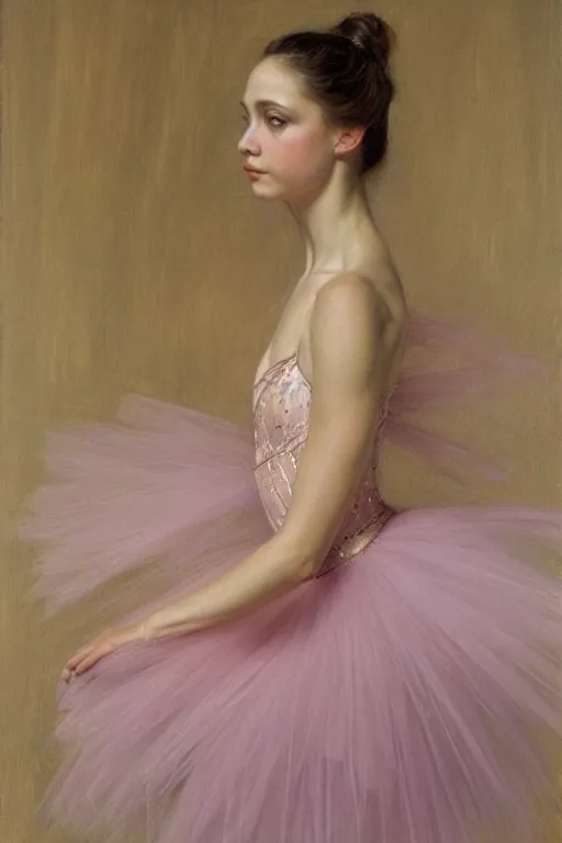 Image similar to portrait of a gorgeous graceful young southern prima ballerina, by donato giancola and berthold woltze.