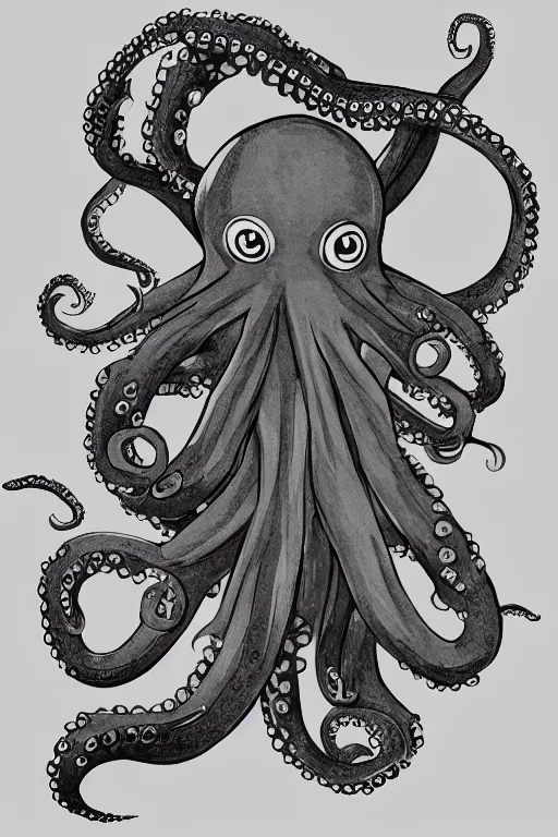 Prompt: professional anime rendering of an octopus dressed as a ninja. intricate, anime manga style, trending on art statio.