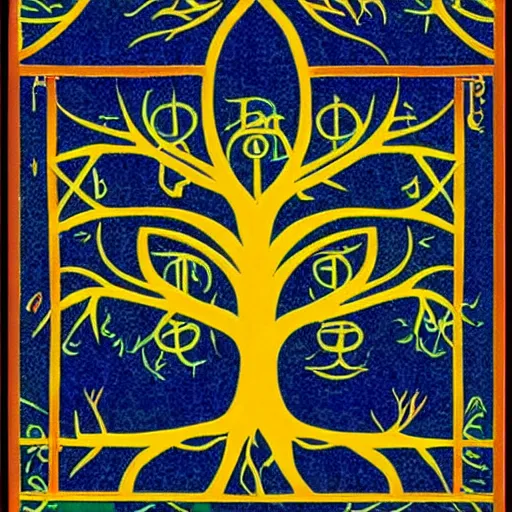 Prompt: screenshot of kabbalah tree of life, sitrah ahra, neoplatonist diagram, qlippoth, esoteric wikipedia, hermetic wikipedia