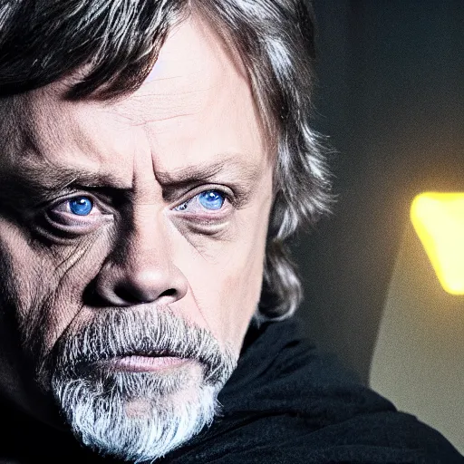 Image similar to mark hamill luke skywalker as dark sith lord star wars dramatic lighting 8k hdr