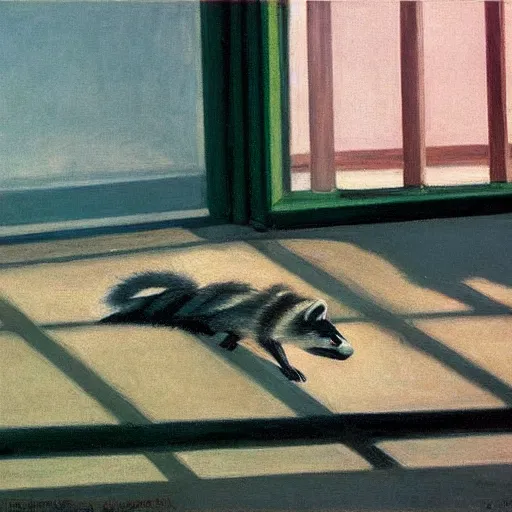 Image similar to raccoon by Edward hopper