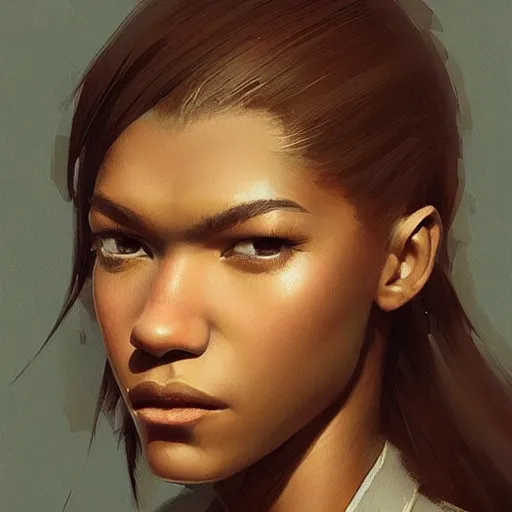 Prompt: “ portrait of zendaya by greg rutkowski, young, attractive, highly detailed portrait, scifi, digital painting, artstation, concept art, smooth, sharp foccus ilustration, artstation hq ”