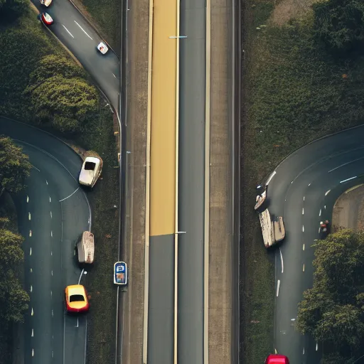 Prompt: a stunning aesthetic wallpaper of a city highway full of traffic with a train track and bus lane nearby, photograph by clemens ascher, 8 k, soft focus, cinematic lighting, trending on flicker, super resolution.