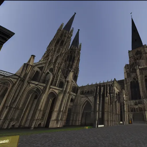Prompt: counterstrike screenshot of the map de_cologne_dome, map about Cologne