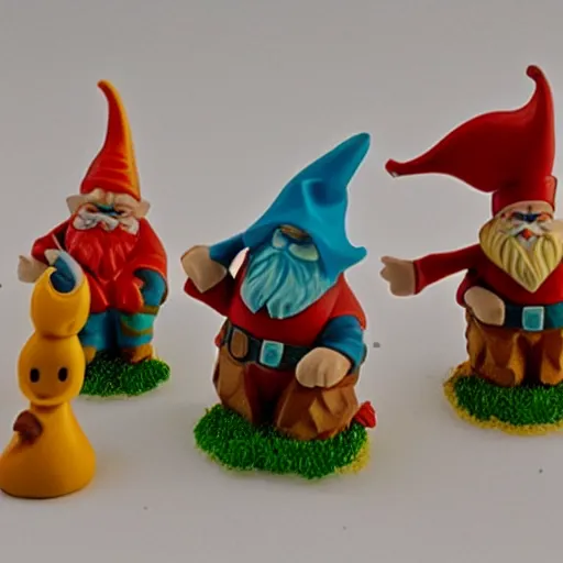 Image similar to Collection of gnomes from Kinder Surprise