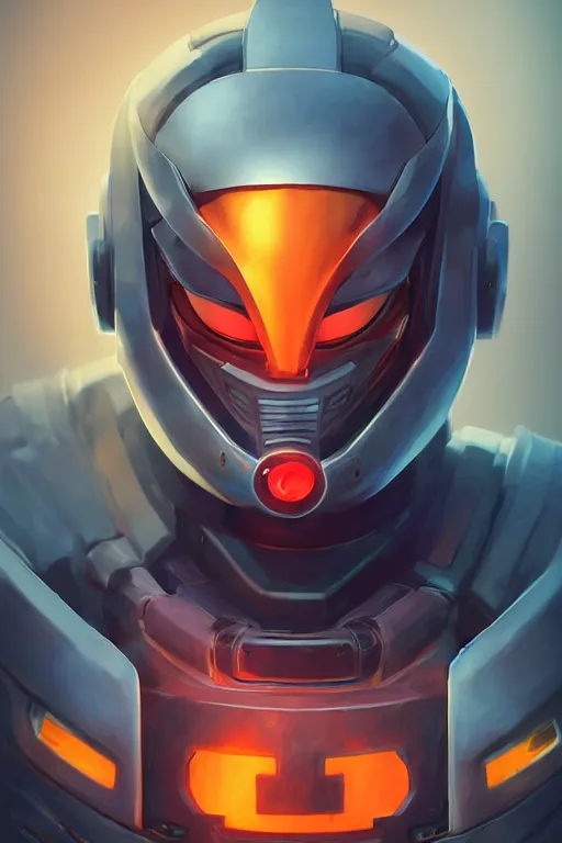 Image similar to epic mask helmet robot ninja portrait stylized as fornite style game design fanart by concept artist gervasio canda, behance hd by jesper ejsing, by rhads, makoto shinkai and lois van baarle, ilya kuvshinov, rossdraws global illumination radiating a glowing aura global illumination ray tracing hdr render in unreal engine 5