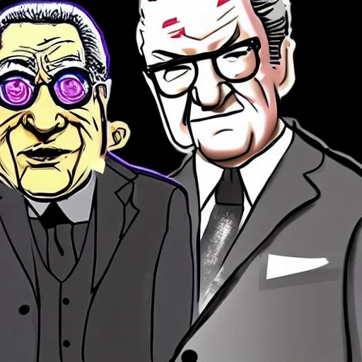 henry kissinger and richard nixon as cartoon