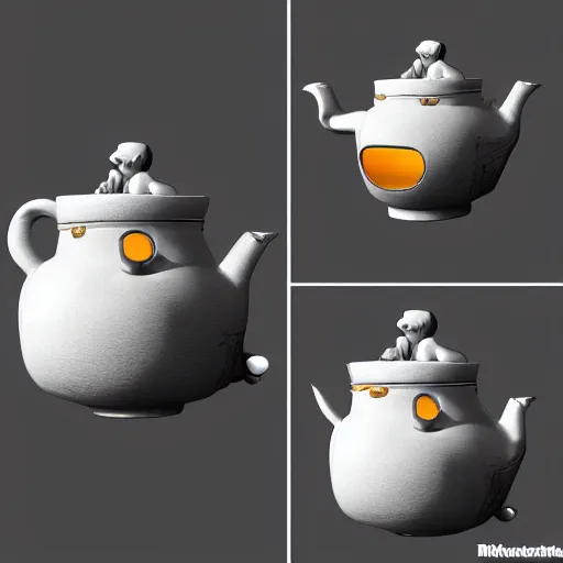 Image similar to fat cat shaped teapot, final fantasy merchandise, highly detailed, octane render, ray tracing, ambient occlusion, trending on artstation, 8 k