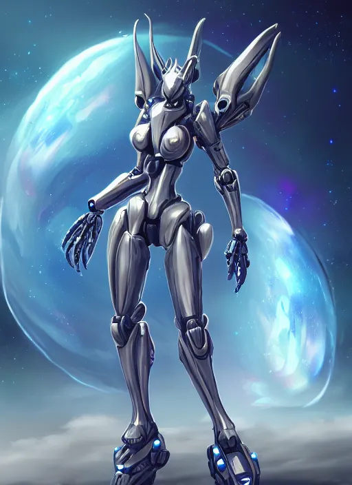 Prompt: cinematic shot, cosmic sized perfectly proportioned stunning beautiful anthropomorphic robot mecha female dragon, space background, larger than galaxies, posing elegantly, holding milky way in hands, sleek silver armor, epic proportions, epic size, epic scale, ultra detailed digital art, furry art, macro art, dragon art, giantess art, warframe fanart, furaffinity, deviantart