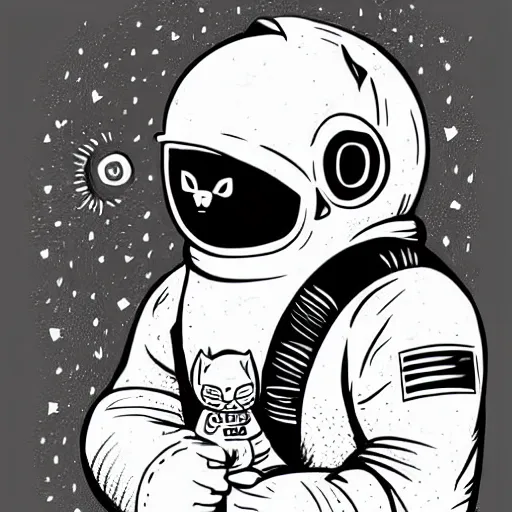 Prompt: mcbess illustration of a cat in a spacesuit