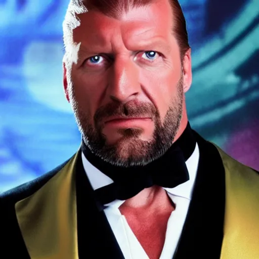 Image similar to Head-to-shoulder shot of Triple H as a Disney villain