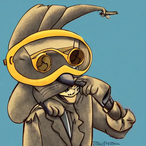 Image similar to a rat with steampunk googles, by rebecca sugar