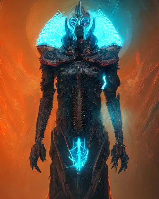 Image similar to a deathly portrait of ankou the evil lord staring with anger and wearing futuristic armor with sci fi panel cuts, death and corruption, smooth, intricate, sinister, evil energy, souls of the dead, neon glowing spells, matte painting, artstation, cinematic color scheme, dark fantasy sci fi, sharp focus, cgsociety