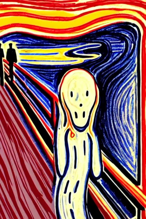 Prompt: elon musk screaming as the scream by edvard munch