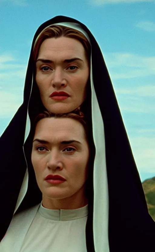 Prompt: kate winslet as a nun in her childhood days, intricate, cinematic lighting, highly detailed, canon 3 5 mm photography, horizontal symmetry, smooth, sharp focus