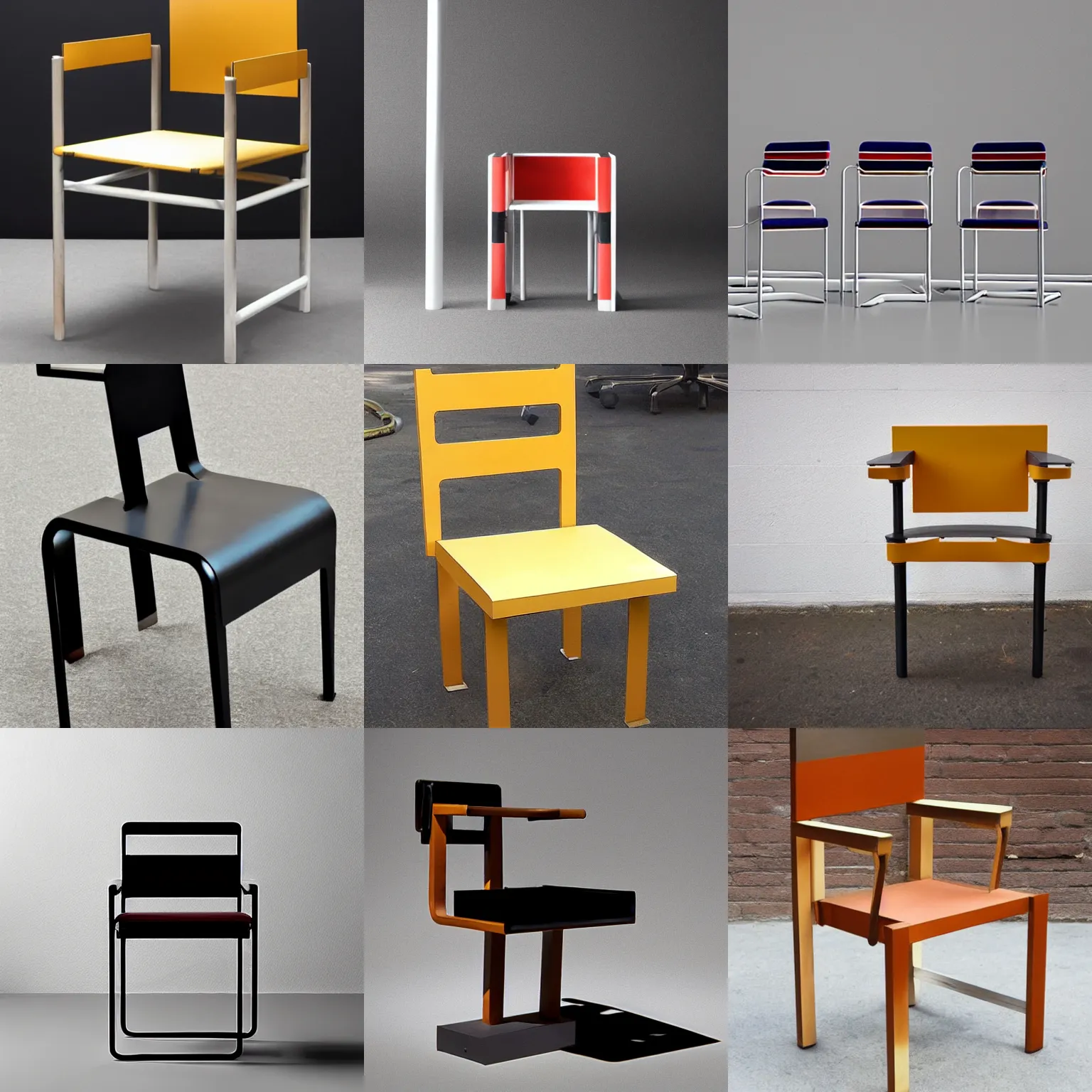 Prompt: a chair in Bauhaus style