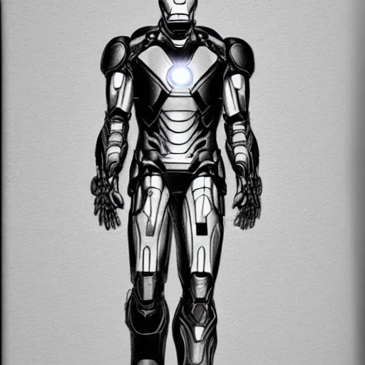 Image similar to iron man, anatomical drawing