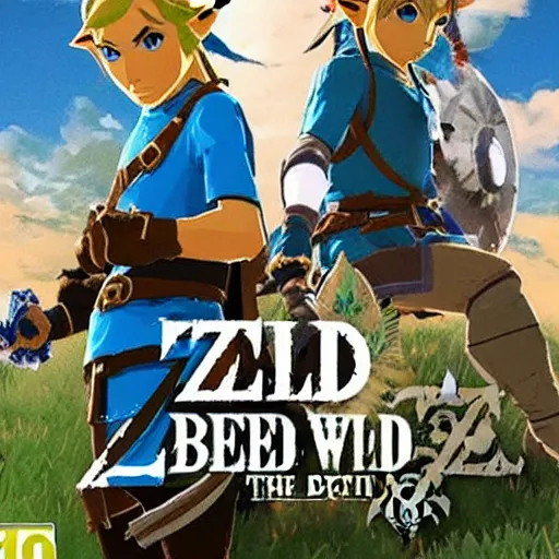 Prompt: promotional posted for zelda breath of the wild 2