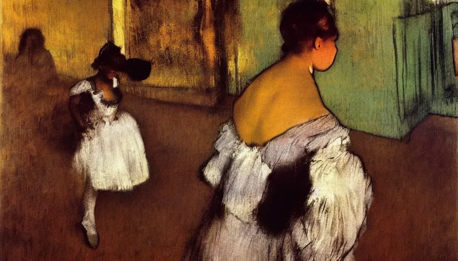 Image similar to edgar degas, woman, painting