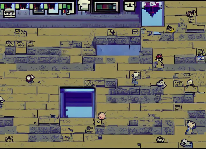 Prompt: walter white in undertale, videogame screenshot, very pixelated, distant shot